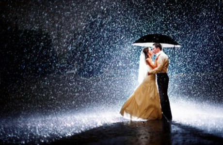 Свадебные фото под дождем