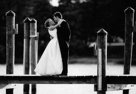 Черно-белое свадебное фото