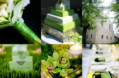 Зеленый свадебный декор