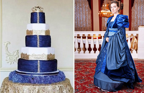 Свадебный торт и платье невесты
