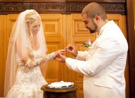 Свадьба Ильи Гажиенко и Ольги Агибаловой: обмен кольцами