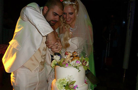 Свадебный торт на свадьбе Агибаловой и Гажиенко