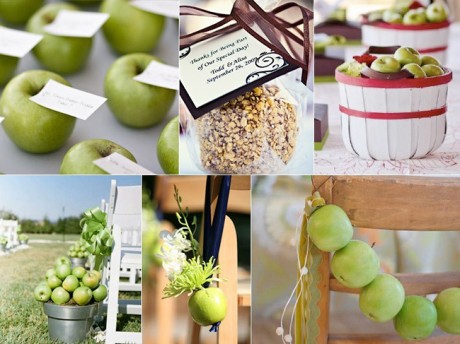 Варианты свадебного меню: яблоки на столе