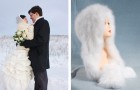 Зимний головной убор невесты