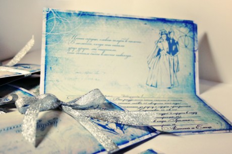 Оригинальные приглашения на свадьбу зимой