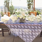 Скатерть для свадебных столов из прозрачной кружевной ткани