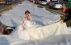 Шлейф свадебного платья 2750 метров