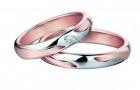 Обручальные кольца из розового золота с платиной и алмазами