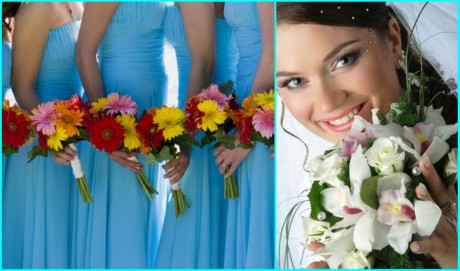 Голубые платья подружек невесты