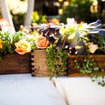 Бледно-оранжевые розы в свадебном декоре