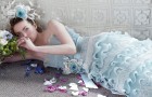 Шикарное голубое платье невесты