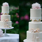 Свадебный торт нежно-бежевого цвета