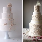 Свадебные торты украшенные лепестками цветов