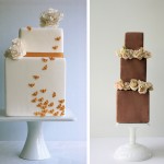 Свадебные торты кубической формы с цветами