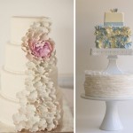 Свадебный торт украшенный лепестками цветов