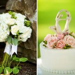 Букет невесты и торт для летней свадьбы