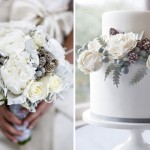 Букет невесты и торт нежно-белого цвета