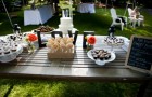 DIY-Red-Pink-BBQ-Picnic-Maryland-Wedding-Dessert-Buffet-550x366