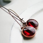 Рубиновые серьги для невесты