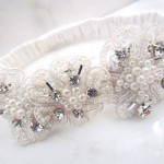 Подвязка невесты с жемчугом бриллиантами