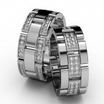 Платиновые обручальные кольца с бриллиантами