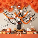 Сладкий свадебный стол в оранжевом цвете