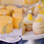 Свадебные кексы украшенные желтым кремом