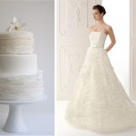 Платье невесты и торт с белыми кружевами