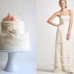 Платье невесты и торт белого цвета