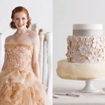 Платье невесты и торт в кремовых тонах