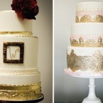 Свадебный торт с золотой рамочкой