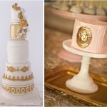Золотая эмблема на свадебном торте