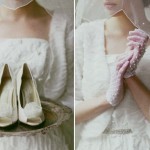 Свадебные туфли невесты  в сочетании с перчатками