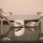 Свадебные туфли невесты  в серебрянном цвете